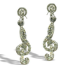 Silver-Colored Crystal Clef Earrings