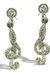 Silver-Colored Crystal Clef Earrings