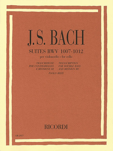 HAL LEONARD Bach, J.S. (Rizzi): 6 Suites, BWV1007-1012 for Bass Solo (bass) Ricordi