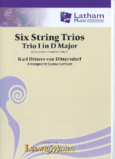 LudwigMasters von Dittersdorf, K.D. (Latham): 6 String Trios, Trio 1 in D Major (score and parts, with optional viola for 2nd violin part)