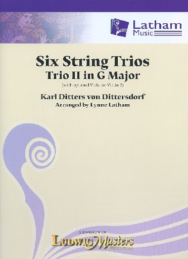 LudwigMasters von Dittersdorf, K.D. (Latham): 6 String Trios, Trio 2 in G Major (score and parts, with optional viola for 2nd violin part)