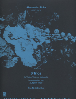 Zimmermann Rolla, Allesandro: Trio No. 3 in Eb Major (violin, viola, cello) score & parts