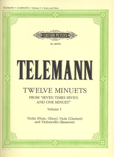 C.F. Peters Telemann, G.P.: 12 Minuets from 7 x 7 and one Minuet Vol.1 (violin, viola, cello)