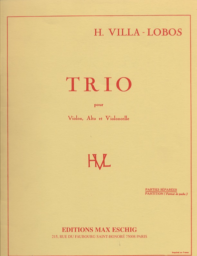 Carl Fischer Villa-Lobos: Trio (violin, Viola, Cello)