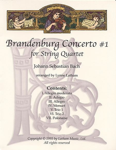 LudwigMasters Bach, J.S. (Latham): Brandenburg Concerto No. 1 (string quartet, score & parts with optional violin 3 part)