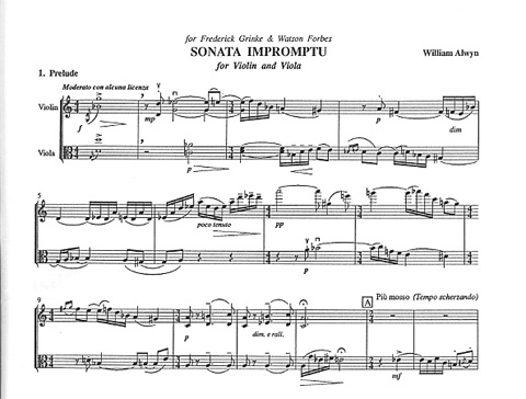 Alwyn, William: Sonata Impromptu for Violin & Viola