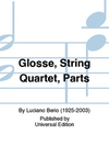 Carl Fischer Berio, L.: Glosse per quartetto d'archi (string quartet)