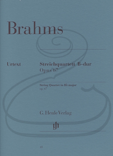 HAL LEONARD Brahms (Reiser): String Quartet in Bb Major, Op.67 (string quartet) Henle Verlag