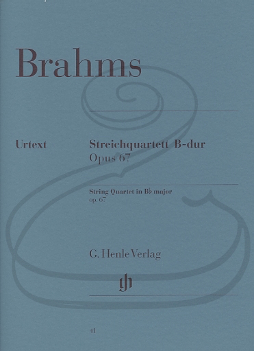 HAL LEONARD Brahms (Reiser): String Quartet in Bb Major, Op.67 (string quartet) Henle Verlag