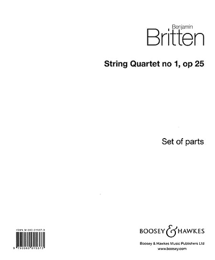 HAL LEONARD Britten, Benjamin: String Quartet No. 1, Op. 25 in D Major