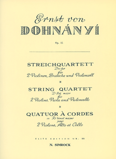 HAL LEONARD Dohnanyi, Ernst von: Quartet No. 2 in Db Op.15 (string quartet) SPECIAL IMPORT