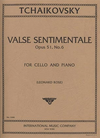 International Music Company Tchaikovsky: Valse Sentimentale, Opus 51, No. 6 for cello and piano