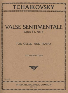 International Music Company Tchaikovsky: Valse Sentimentale, Opus 51, No. 6 for cello and piano