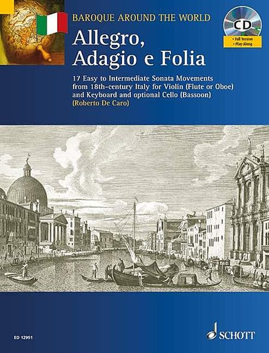 HAL LEONARD De Caro, Roberto: Allegro, Adagio e Follia (Violin, Piano, Cello continuo, CD)