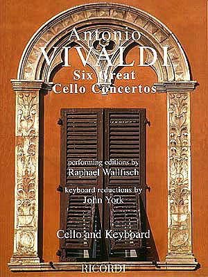 HAL LEONARD Vivaldi (Wallfisch): 6 Great Cello Concertos (cello & piano) Ricordi