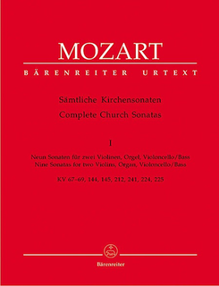 Barenreiter Mozart, W.A.: Complete Church Sonatas, Volume 1 (Nine Sonatas for two Violins, Organ and Violoncello/Bass) Barenreiter