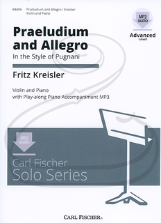 Carl Fischer Kreisler: Praeludium and Allegro (violin & piano)(MP3 audio access) Carl Fischer