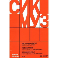 HAL LEONARD Kabalevsky, D.: Concerto No.1 for Violoncello and Orchestra, Op.49 (cello, and piano reduction)