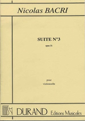 Carl Fischer Bacri, Nicolas: Suite No.3 Op.31 (cello solo)