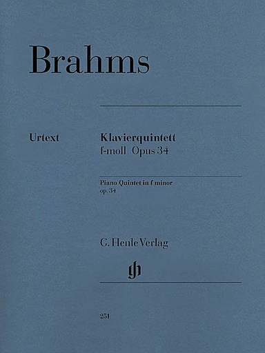 HAL LEONARD Brahms (Struck): Quintet in F minor, Op.34 - URTEXT (piano quintet) Henle Verlag