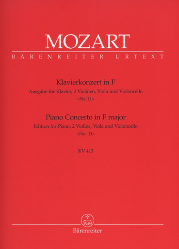 Barenreiter Mozart, W.A.: Piano Quintet/Concerto in F KV413 (piano, 2 violins, viola, cello) Barenreiter