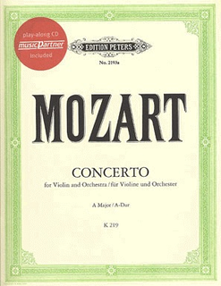 C.F. Peters Mozart, W.A.: Concerto #5 in A K219 (violin, CD, piano)