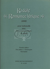 HAL LEONARD Kodaly, Zoltan: Romance Lyrique (First Edition) (Cello & Piano)