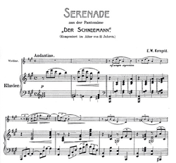 Carl Fischer Korngold, E.W.: Serenade from ''The Snowman'' (cello or violin and piano)