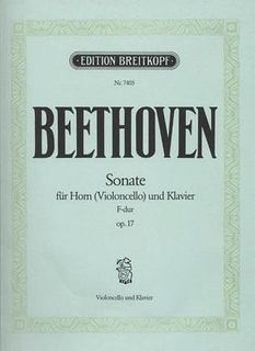 Beethoven: Sonata for Piano & Horn or Cello Op.17 (cello & piano) Breitkopf
