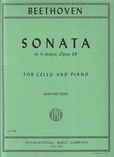 International Music Company Beethoven, L.van (Rose): Sonata in A Major Op.69 (cello & piano)