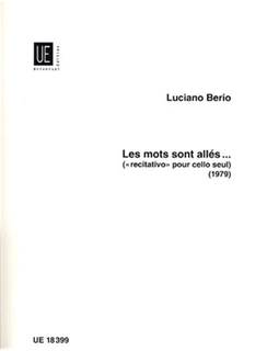 Carl Fischer Berio, Luciano: Mots Sont Alles (Solo Cello)