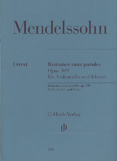 HAL LEONARD Mendelssohn, Felix: Romance sans paroles, Opus 109 (cello & piano)