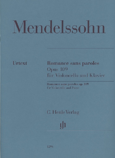 HAL LEONARD Mendelssohn, Felix: Romance sans paroles, Opus 109 (cello & piano)