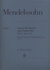 HAL LEONARD Mendelssohn, F. (Elvers, ed.): Sonata in Bb Major, Op.45, urtext (cello & piano)