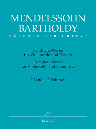 Barenreiter Mendelssohn, Felix (Todd): Complete Works for Violoncello and Piano (2 volumes) Barenreiter