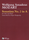Carl Fischer Mozart (Piatigorsky): Sonatina #2 in A (cello & piano) custom print