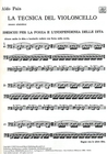 RICORDI Pais, A: La Tecnica del Violoncello. Cello Method.