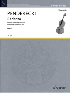 Schott Music Pendrecki: Cadenza (cello solo) SCHOTT