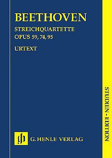 Beethoven, L.van (Mies, ed.): String Quartets, Op.59, 74, and 95, urtext (score) Henle