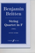 Alfred Music Britten, B.: (Score) String Quartet in F (1928) (string quartet)