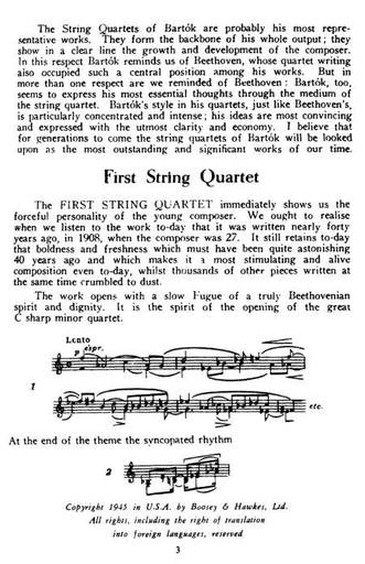 HAL LEONARD Bartok, B.: (Score) The String Quartets of Bela Bartok - Complete