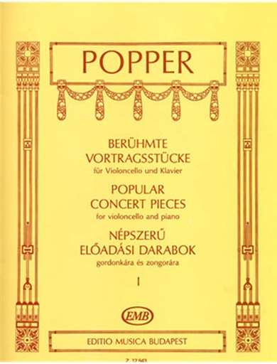 HAL LEONARD Popper: Popular Concert Pieces, Vol.1 (cello & piano) Editio Musica Budapest
