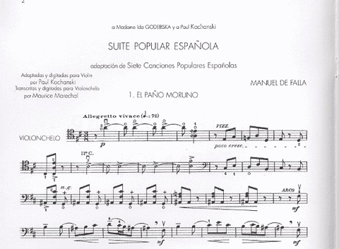 DeFalla, Manuel: Suite Popular Espanola (cello & piano)