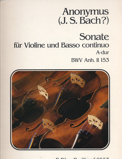 Bach (Anon?): Sonate for Violin & Basso Continuo BWV153 (violin, cello & piano)