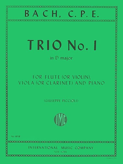 International Music Company Bach, C.P.E.: Trio No. 1 (violin (flute), viola (clarinet), piano)