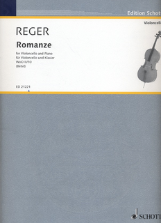 Schott Music Reger, M. (Birtel, ed.): Romanze WoO II/10 (cello and piano)