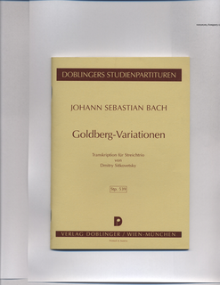 Bach, J.S. (Sitkovetsky): SCORE, Goldberg Variations (violin, viola & cello)