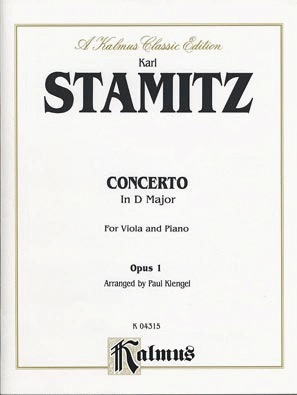 Alfred Music Stamitz, Karl: Concerto in D Major Op.1 (viola & piano)