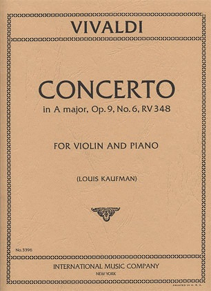 International Music Company Vivaldi, A.: Concerto in A Op.9 No.6 (violin & piano)