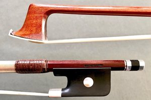 EMIL RICHAUD Pernambuco viola bow, ebony & silver, used